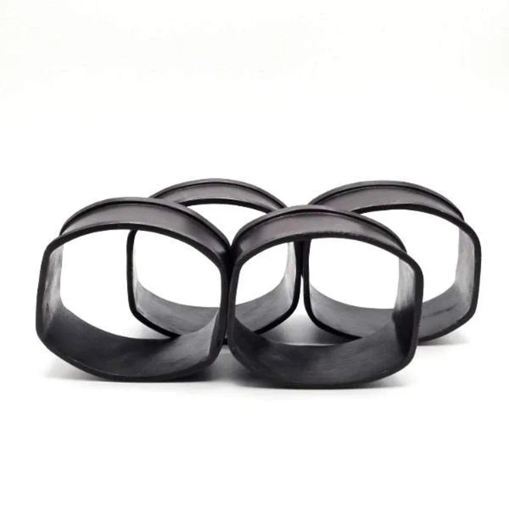 Set of 4 Napkin Rings Classic‎ Look Brushed Bronze/Copper Raised Rim Edges